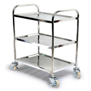 Carretilla de Plataforma Triple de Acero Inoxidable